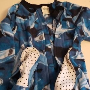 Boys footed pajamas.